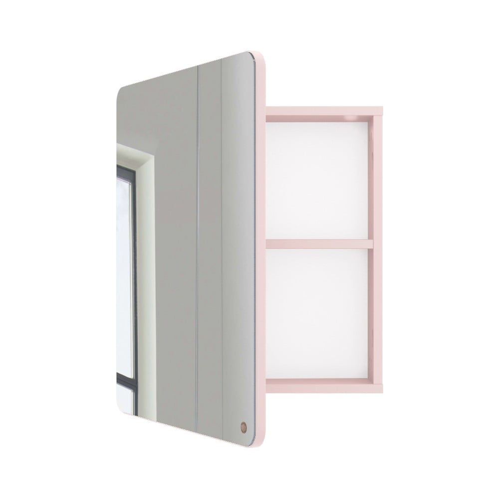 Rózsaszín fali-tükrös fürdőszoba szekrény 50x58 cm color bath – tom tailor