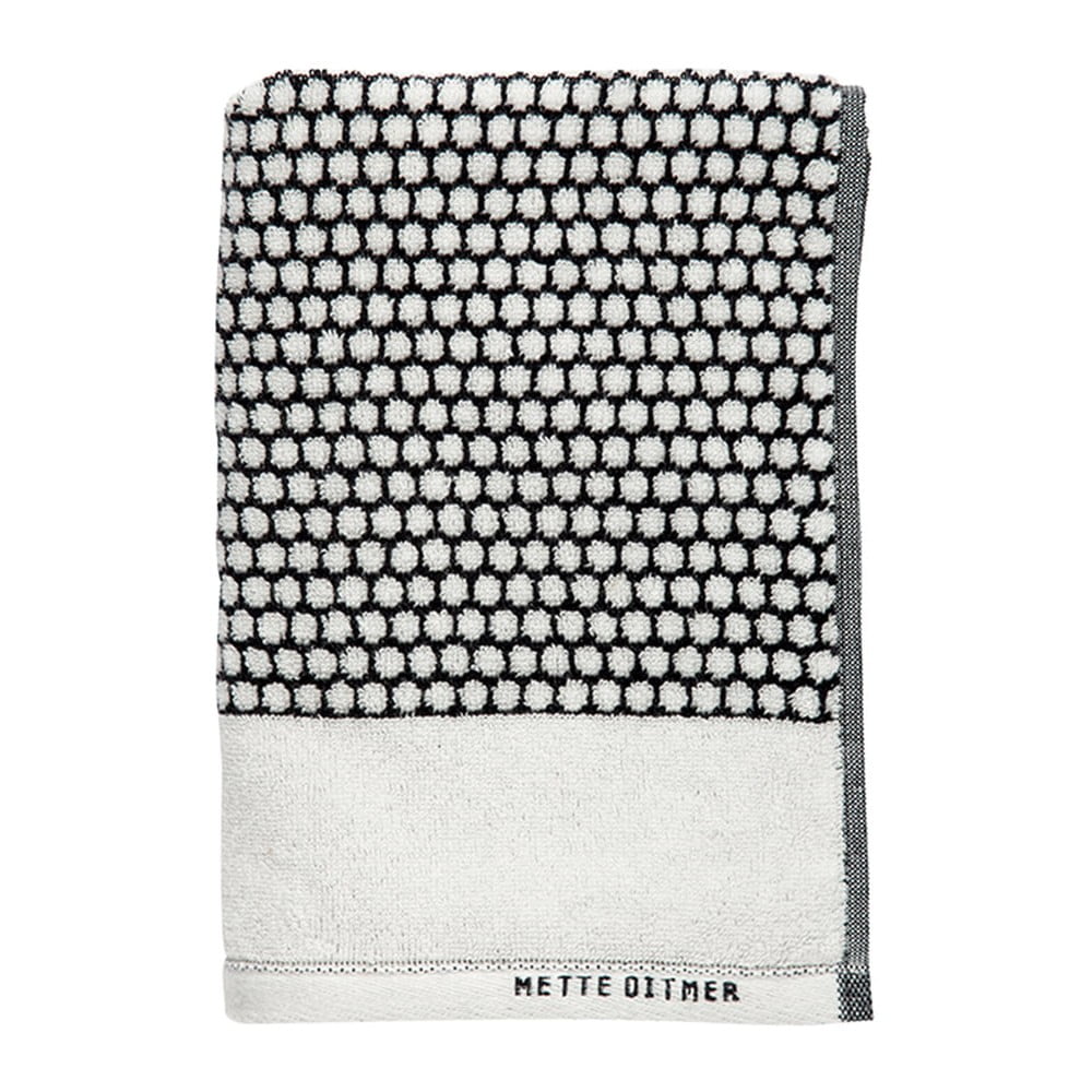 Fekete-fehér pamut törölköző 50x100 cm Grid – Mette Ditmer Denmark