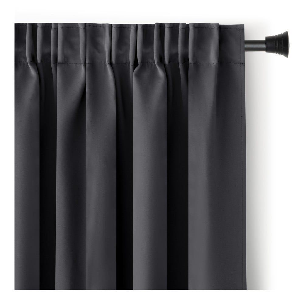 Sötétszürke sötétítő termo függöny 140x245 cm Pleat – Restilo