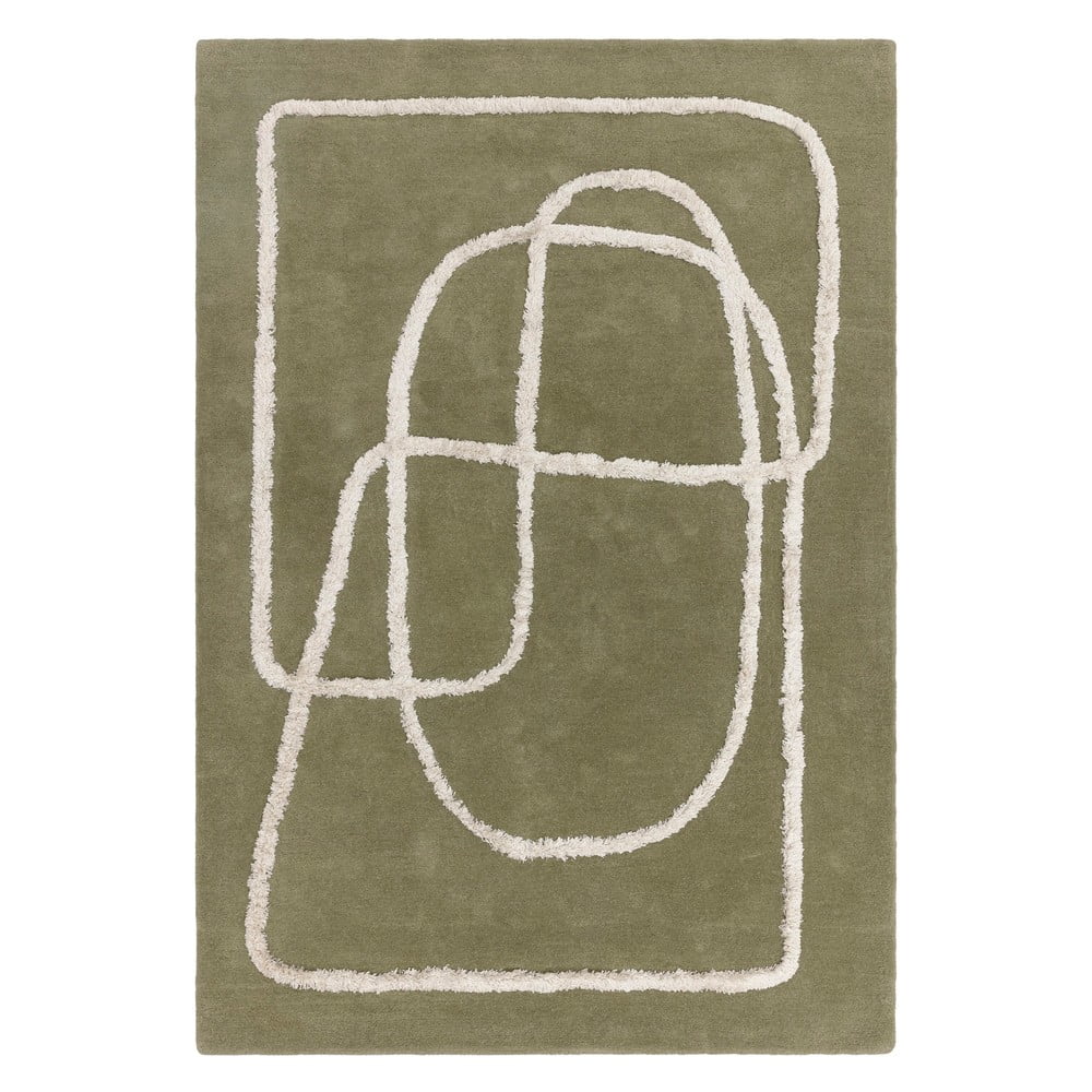 Zöld kézi szövésű gyapjú szőnyeg 120x170 cm matrix – asiatic carpets