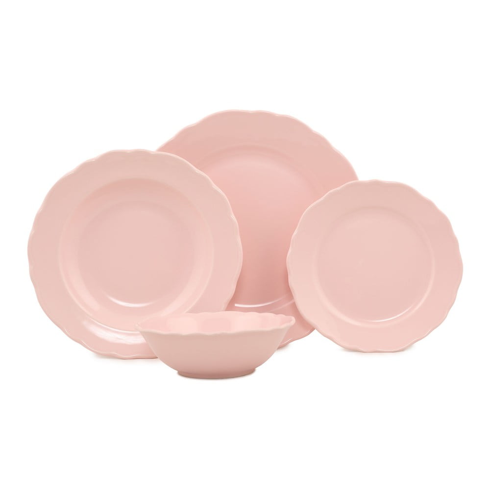Classic 24 db-os rózsaszín porcelán étkészlet - Kütahya Porselen