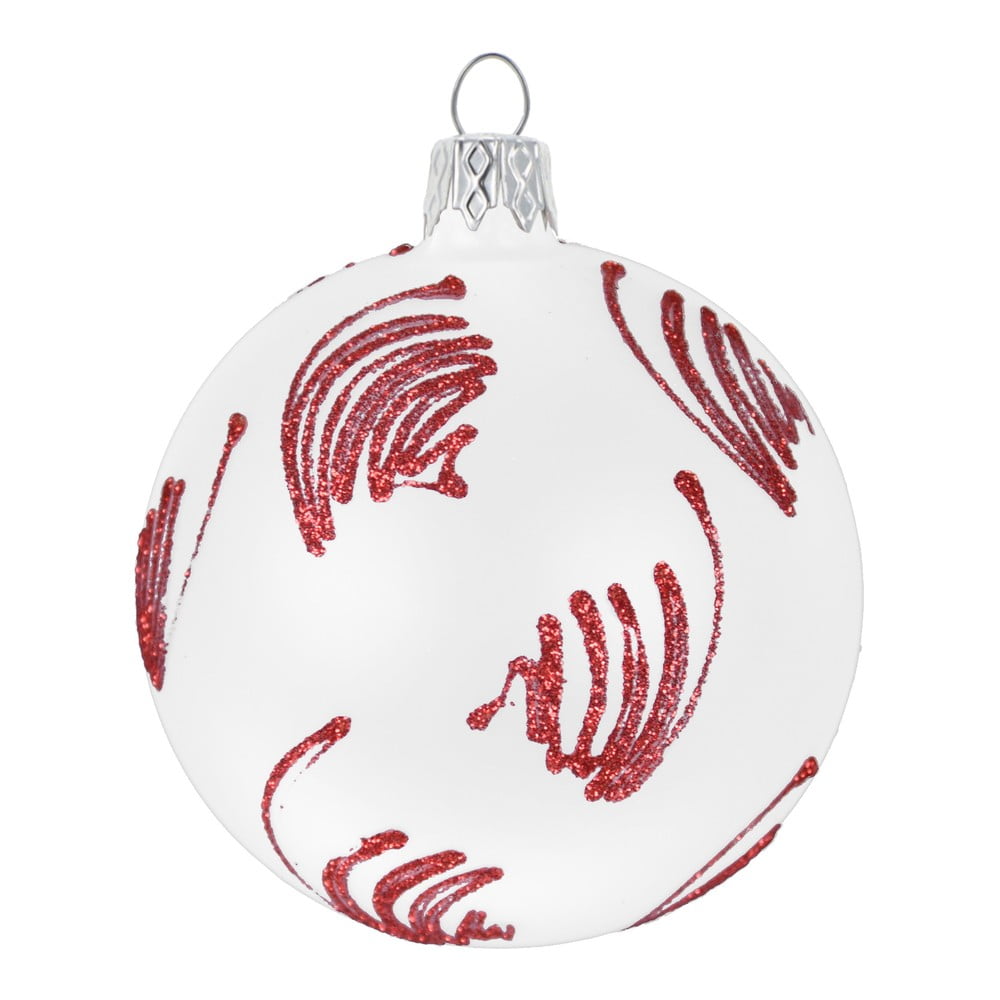 3 db-os fehér üveg karácsonyi dekoráció készlet - Ego Dekor
