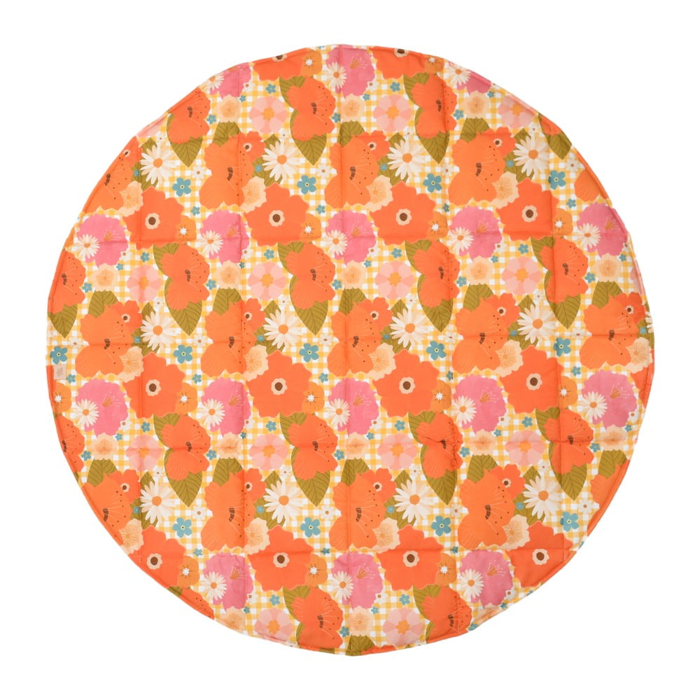 Narancssárga játszószőnyeg Picnic with Flowers – Moi Mili