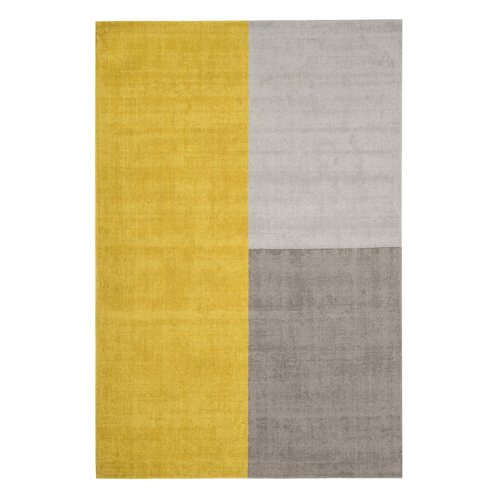 Blox sárga-szürke szőnyeg, 160 x 230 cm - asiatic carpets