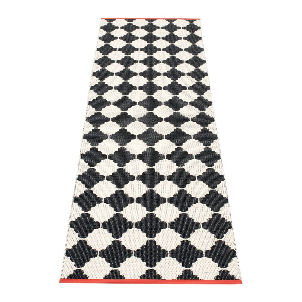 Fekete-fehér kültéri-beltéri futószőnyeg 70x225 cm Marre Black Coral – Pappelina