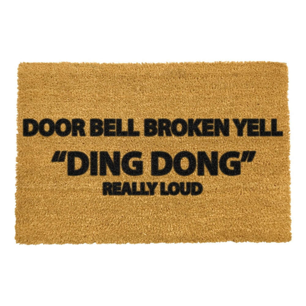 Yell Ding Dong természetes kókuszrost lábtörlő, 40 x 60 cm - Artsy Doormats