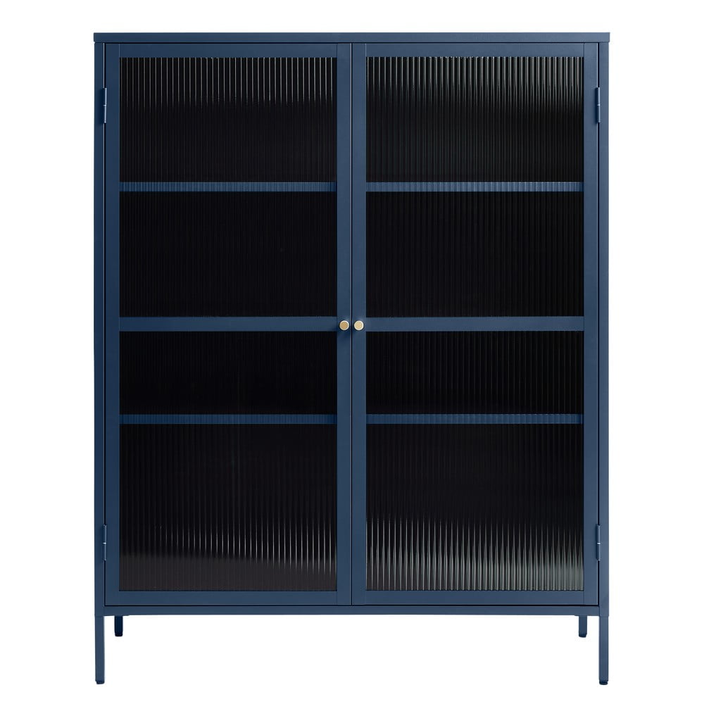 Bronco kék fém tálalószekrény, magasság 140 cm - unique furniture