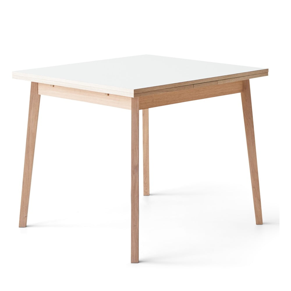 Single kihúzható étkezőasztal fehér asztallappal, 90 x 90 cm - Hammel