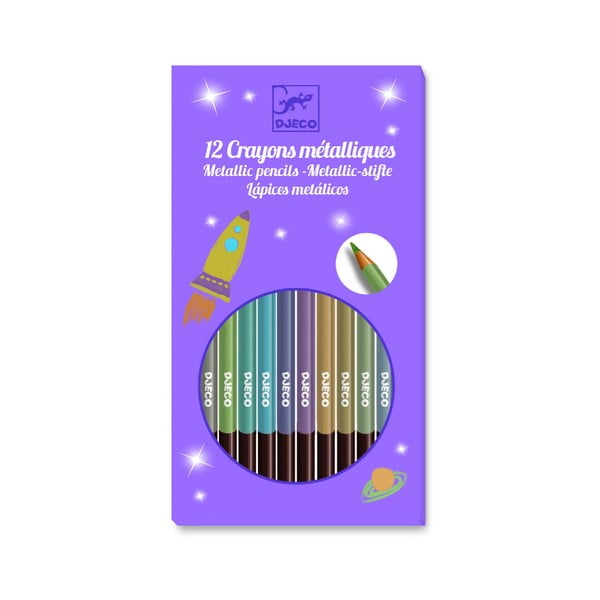 8 db-os zsírkréta készlet fémes színekkel - Djeco