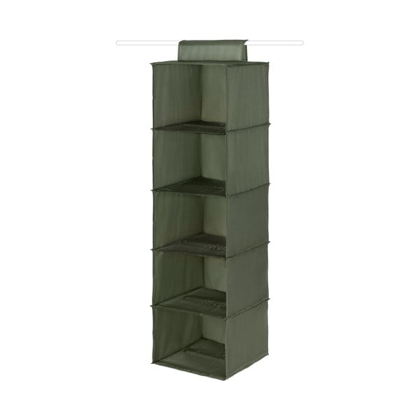 Basic sötétzöld ruhásszekrény rendszerező 5 rekesszel - Compactor