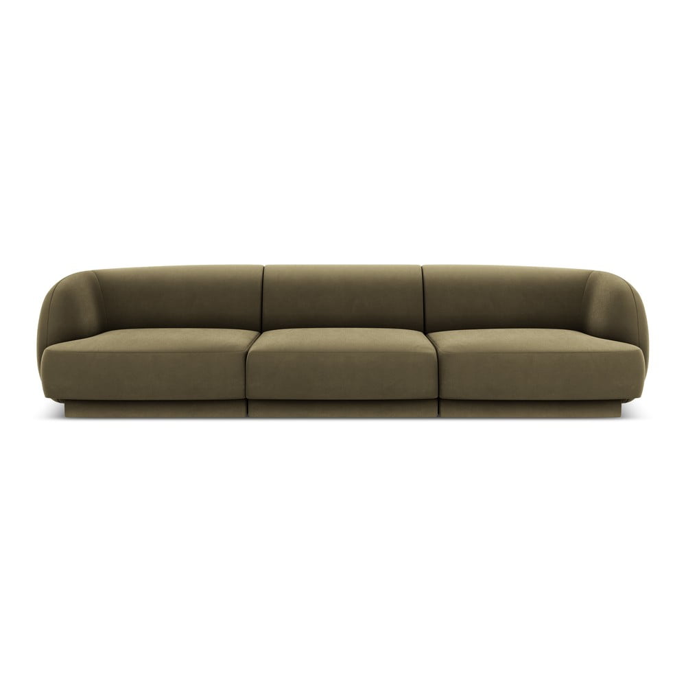 Zöld bársony kanapé 259 cm miley  – micadoni home