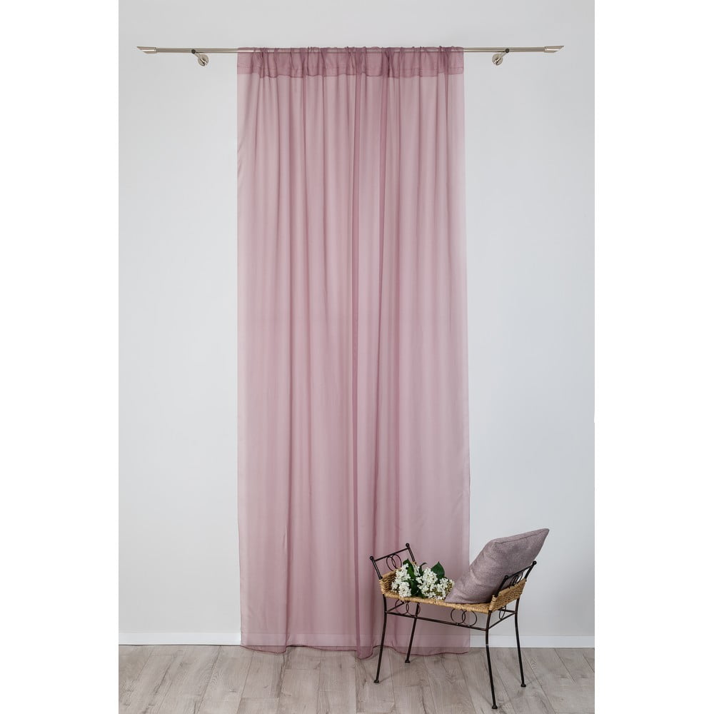 Rózsaszín átlátszó függöny 140x245 cm Voile – Mendola Fabrics