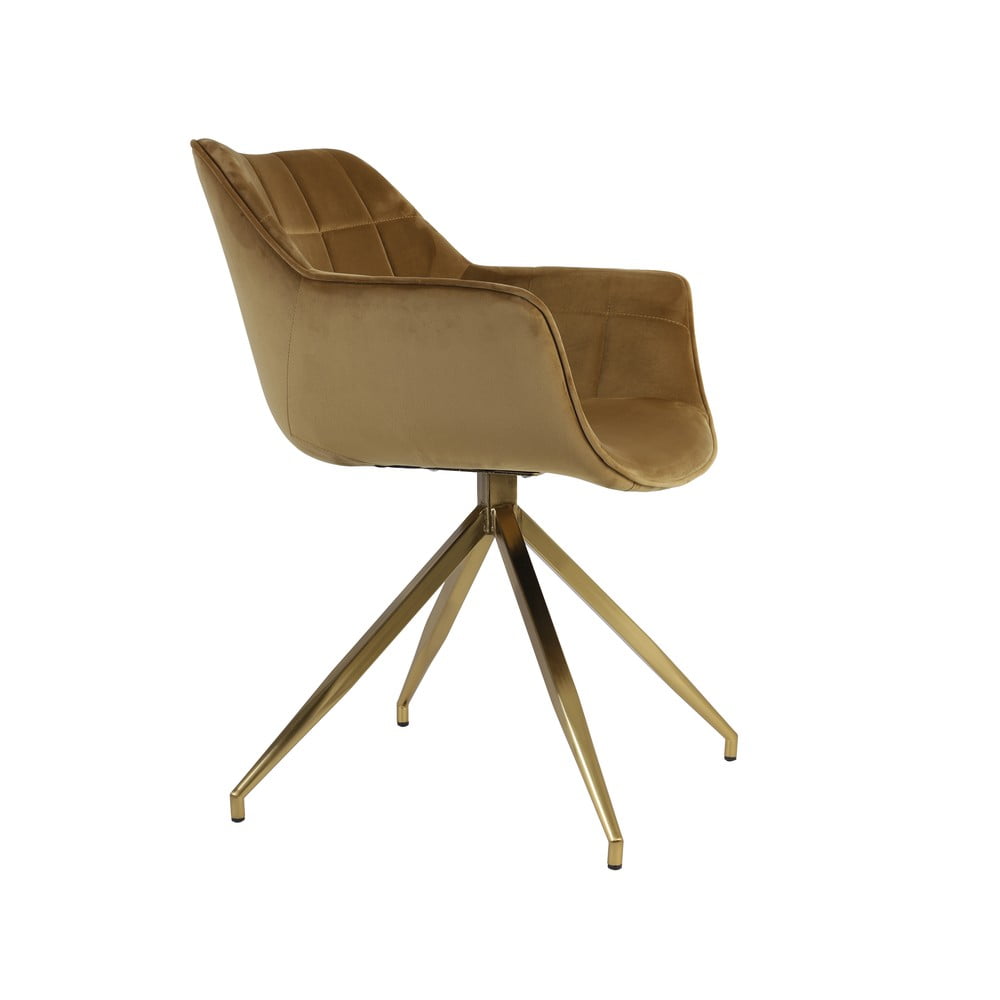 Mustársárga bársony étkezőszék Jaimy – Light & Living