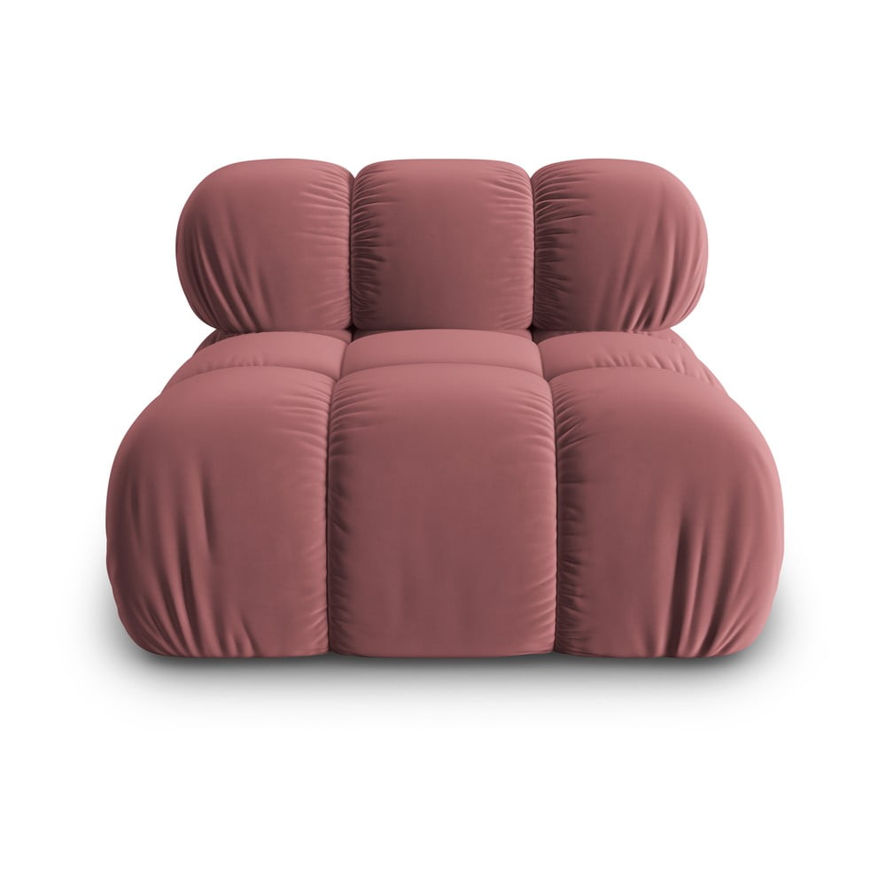 Rózsaszín bársony kanapé modul (középső rész) bellis – micadoni home