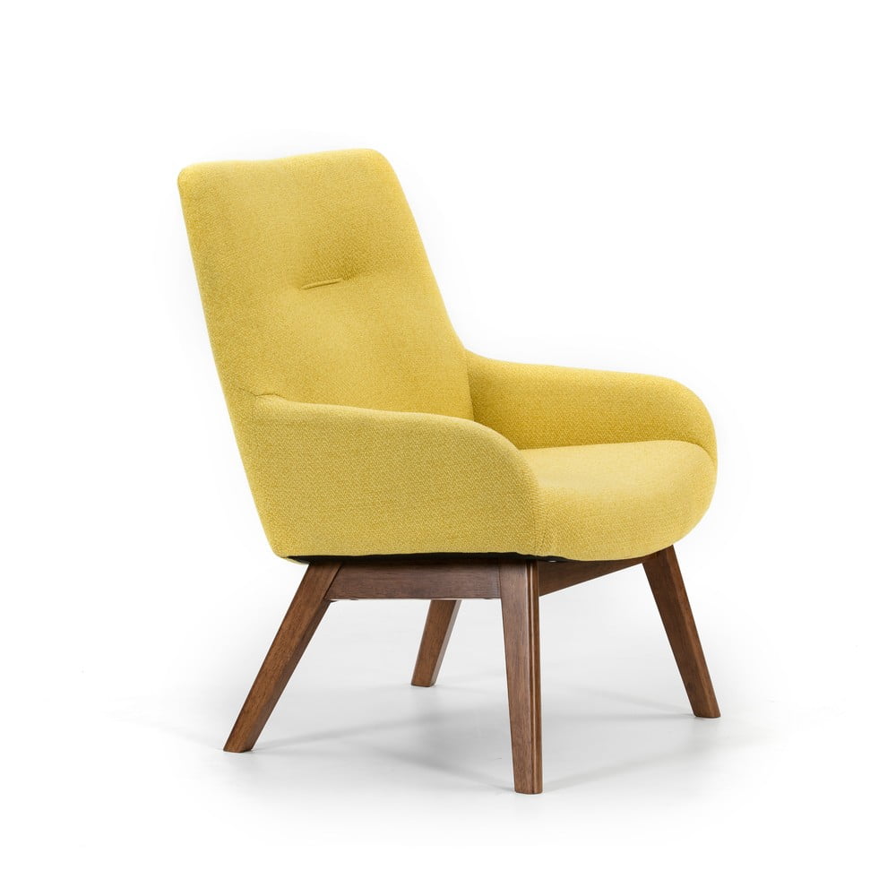 Messina sárga fotel fa lábakkal - Marckeric