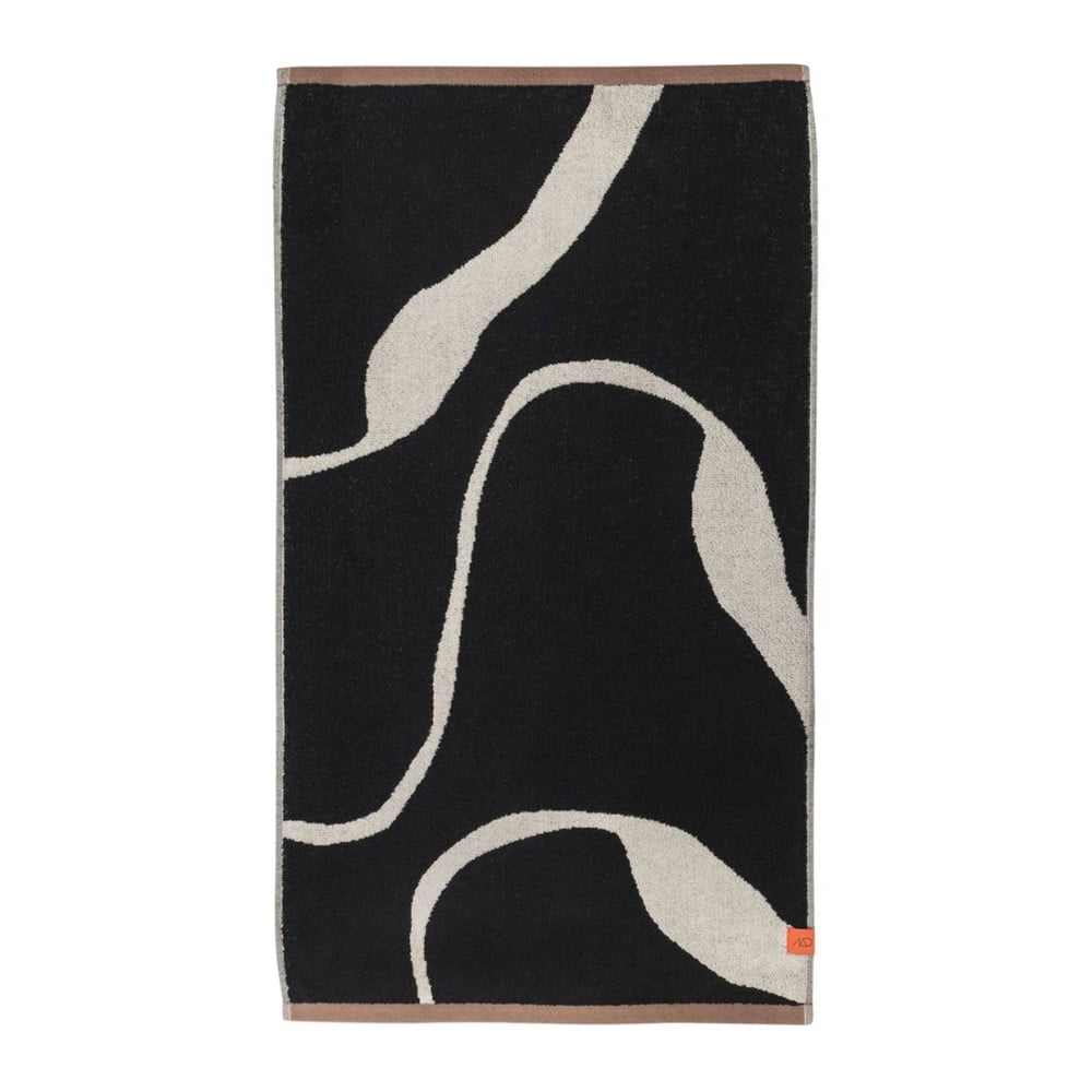 Fekete-fehér bio pamut fürdőlepedő 70x133 cm Nova Arte – Mette Ditmer Denmark