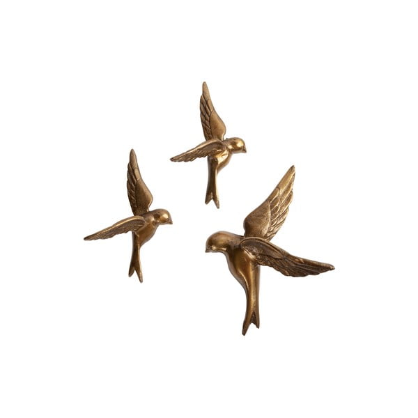 3 db sárgaréz dekorációs madár - BePureHome