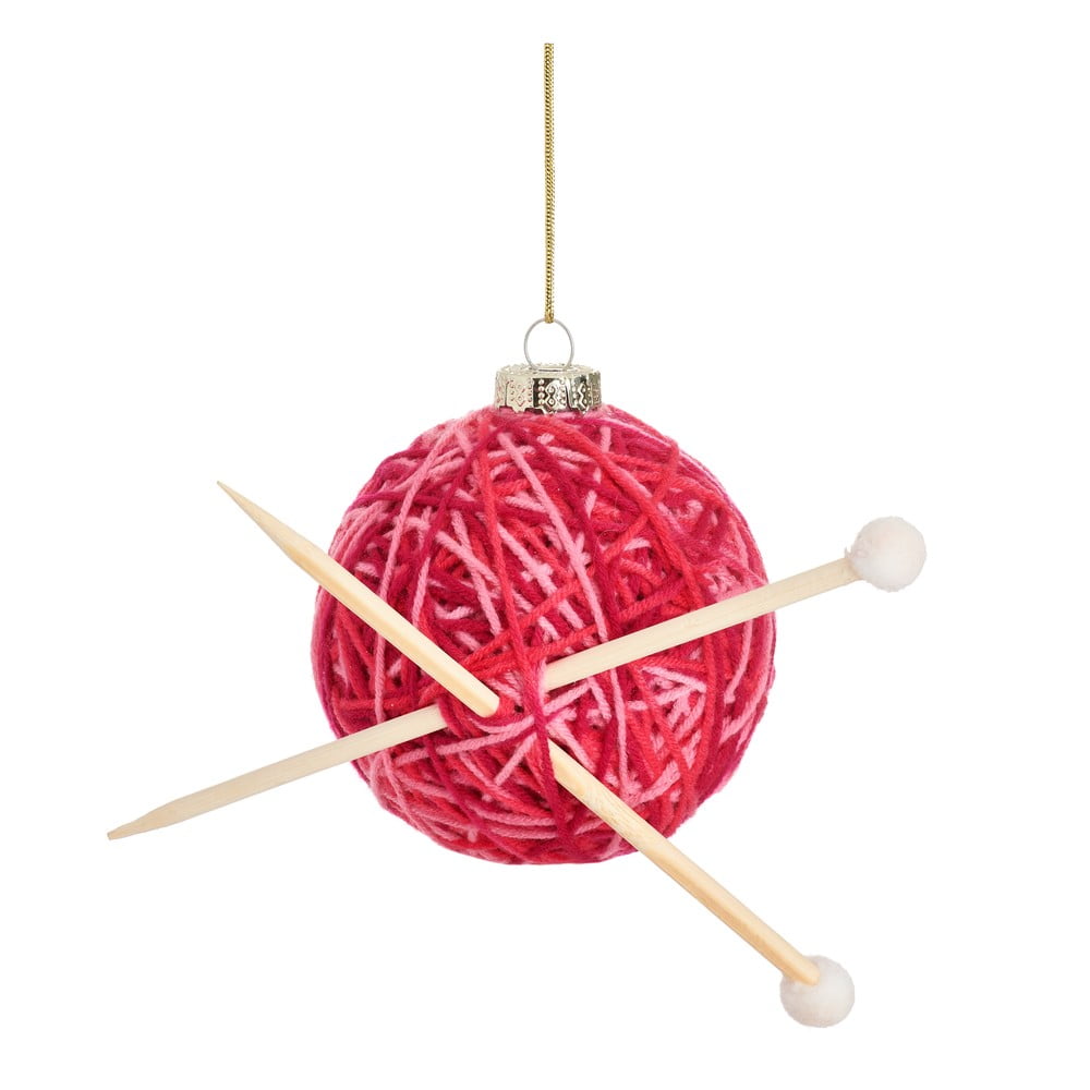 Üveg karácsonyfadísz Knitting Ball – Sass & Belle