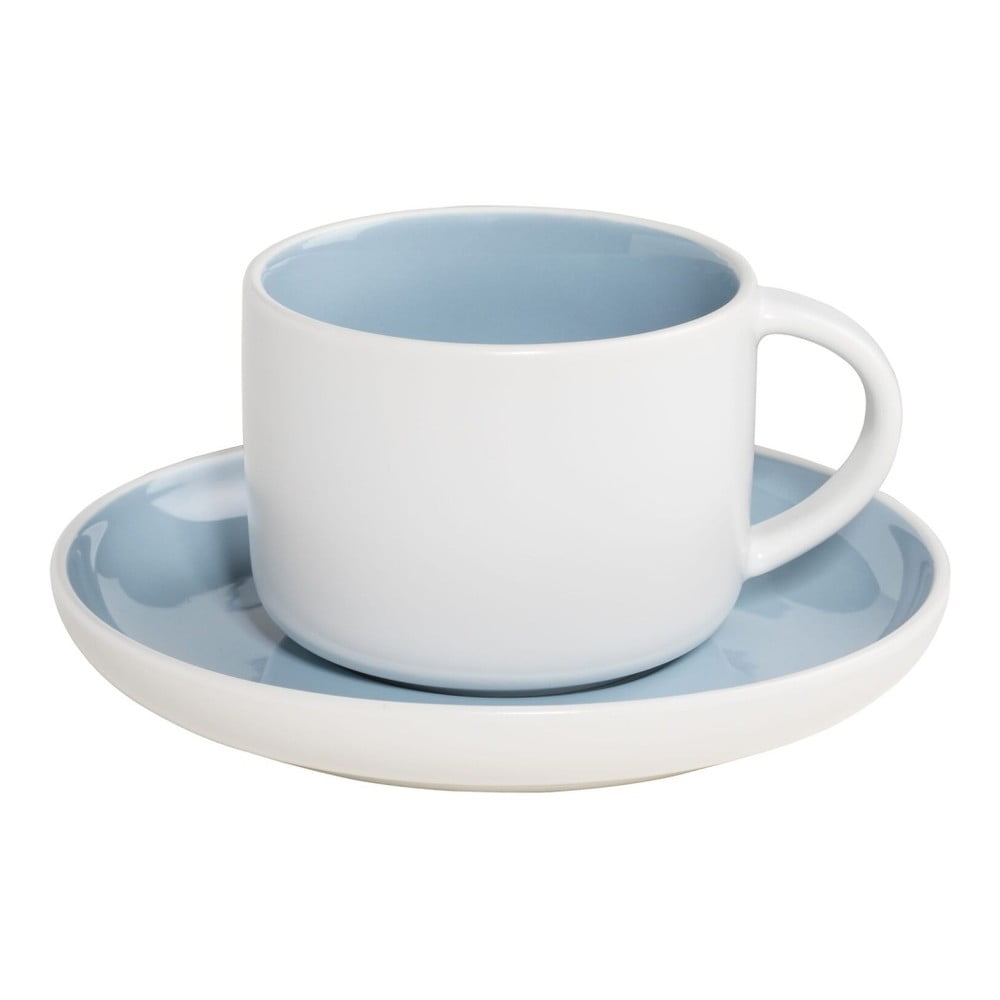 Tint fehér porcelán csésze csészealjjal és kék belsővel, 240 ml - Maxwell & Williams