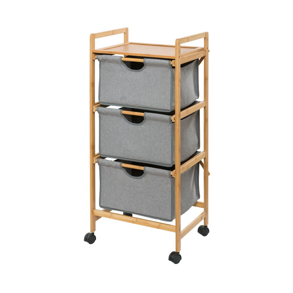 Szürke-barna bambusz fürdőszobai polcos állvány 44x96 cm Bahari – Wenko