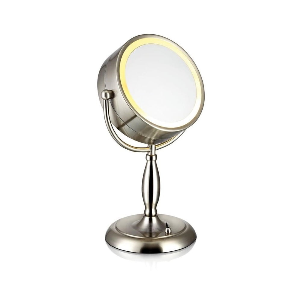 Face ezüstszínű asztali tükör világítással, ø 16,2 cm - Markslöjd