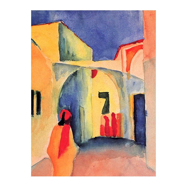 A Glance Down an Alley falikép, 60 x 45 cm - August Macke másolat