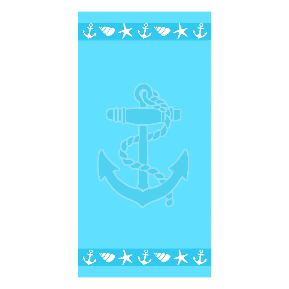 Kék frottír pamut strandtörölköző 70x140 cm Anchor – B.E.S.