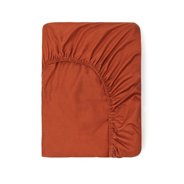 Sötét narancssárga pamut gumis lepedő, 160 x 200 cm - Good Morning