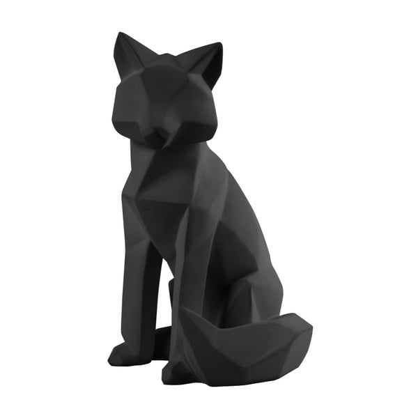 Origami Fox matt fekete szobor, magasság 26 cm - PT LIVING