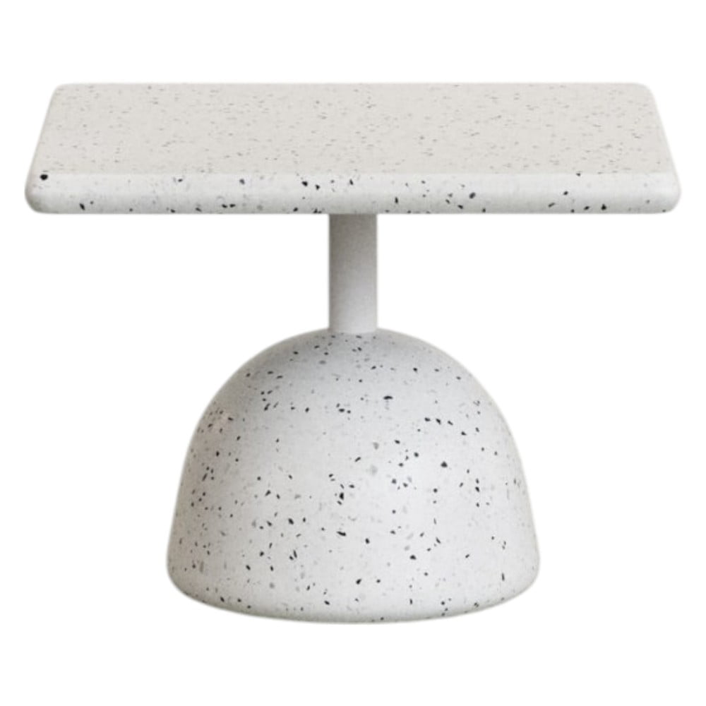 Fehér terrazzo cement dohányzóasztal 48x48 cm Saura – Kave Home