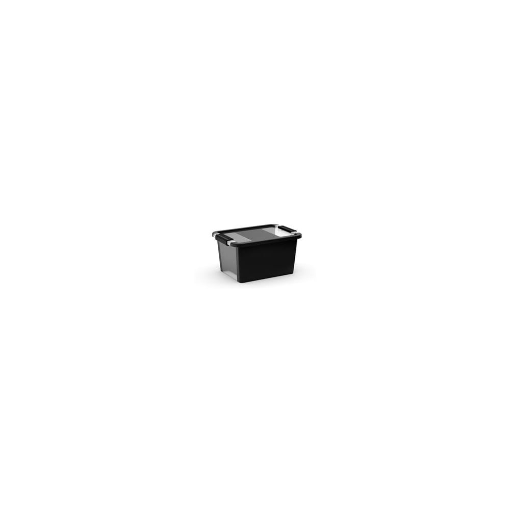 Fekete fedeles műanyag tárolódoboz 36,5x26x19 cm Bi-Box S – KIS