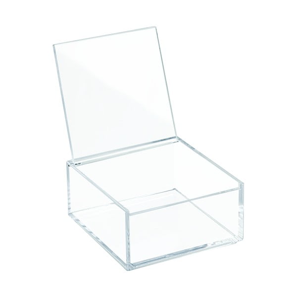 Clarity átlátszó egymásra pakolható doboz fedéllel, 10 x 10 cm - iDesign