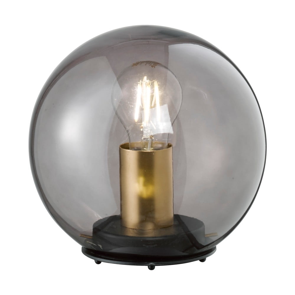 Dini fekete üveg asztali lámpa, ø 20 cm - Fischer & Honsel