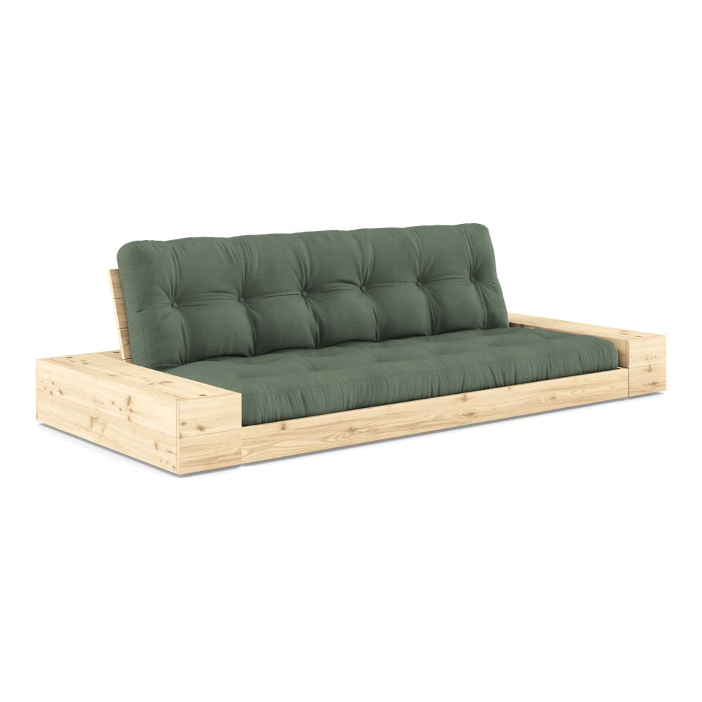 Zöld kinyitható kanapé 244 cm base – karup design