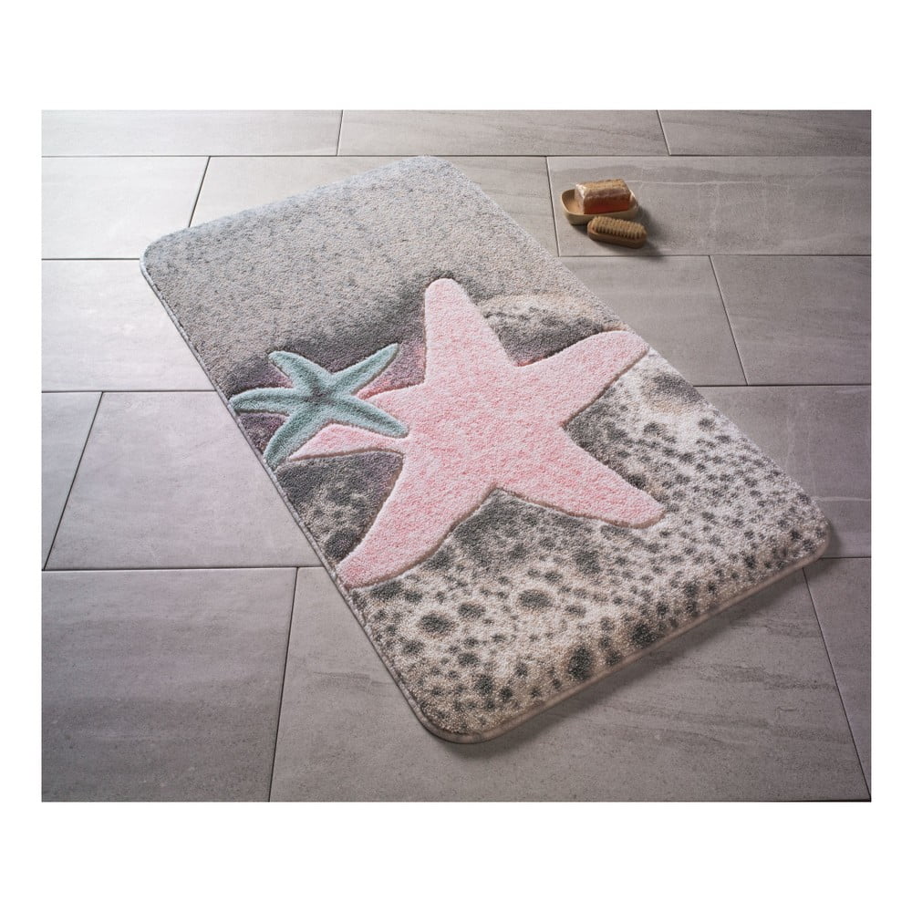 Bathmats Starfish rózsaszín mintás fürdőszobai kilépő, 80 x 140 cm - Confetti