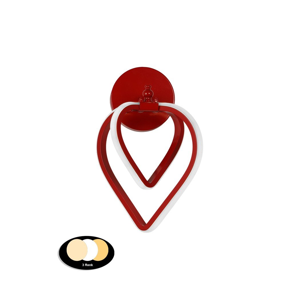 Piros fém LED fali lámpa Sevinc – Squid Lighting