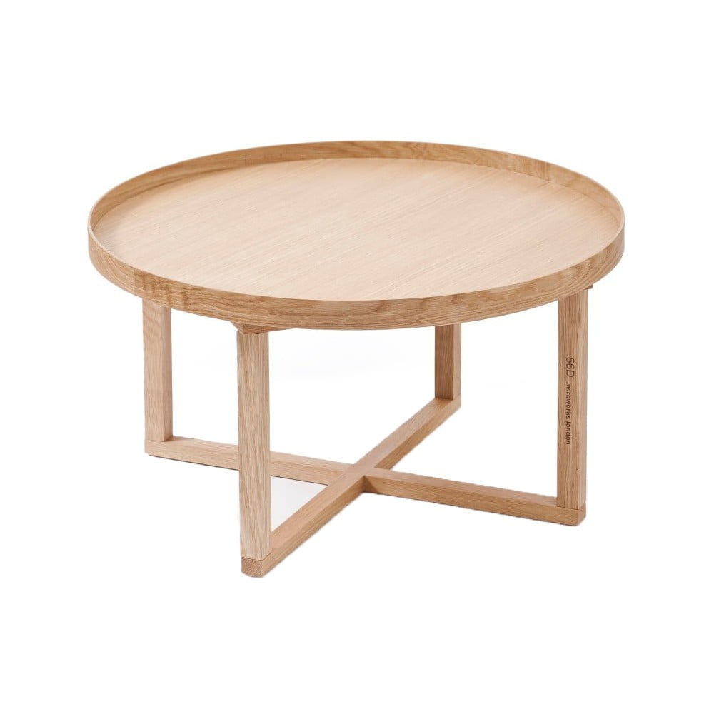 Round kerek tölgyfa asztal, ⌀ 66 cm - wireworks