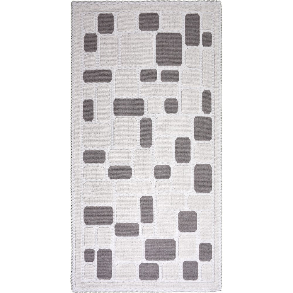Mozaik bézs pamut szőnyeg, 80 x 200 cm - Vitaus