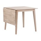 Mimi matt lakkozott tölgyfa étkezőasztal lehajtható asztallappal, 80 x 80 cm - Rowico