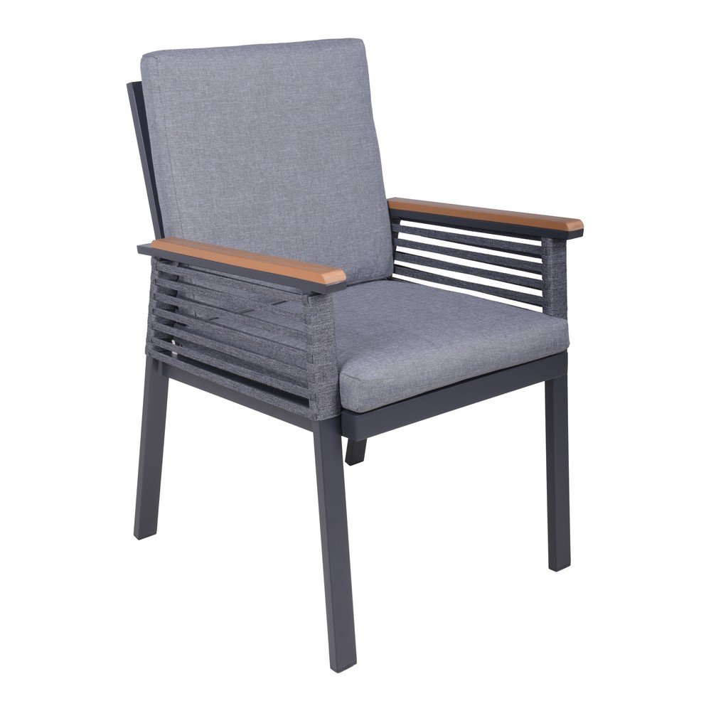 Sötétszürke fém kerti fotel Denia – Garden Pleasure