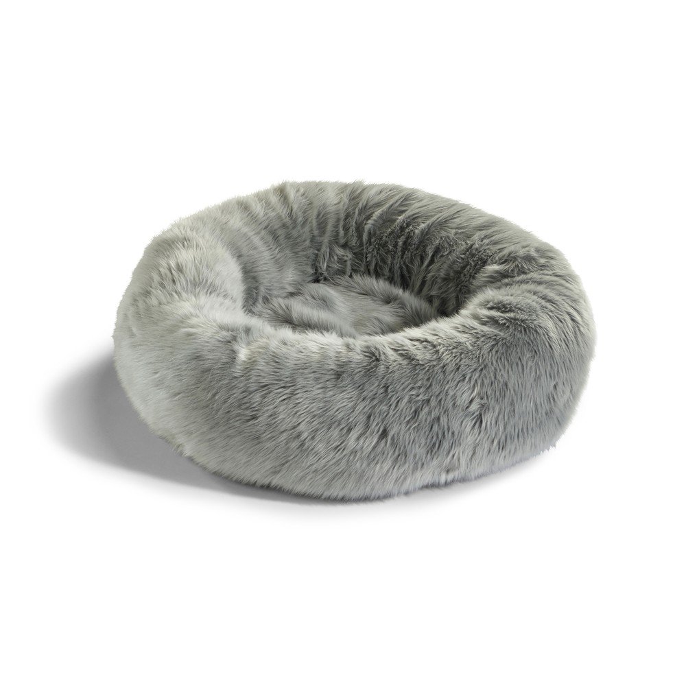 Szürke műszőrme fekhely kisállatoknak ø 50 cm Lana Pebble/Heather Grey – MiaCara