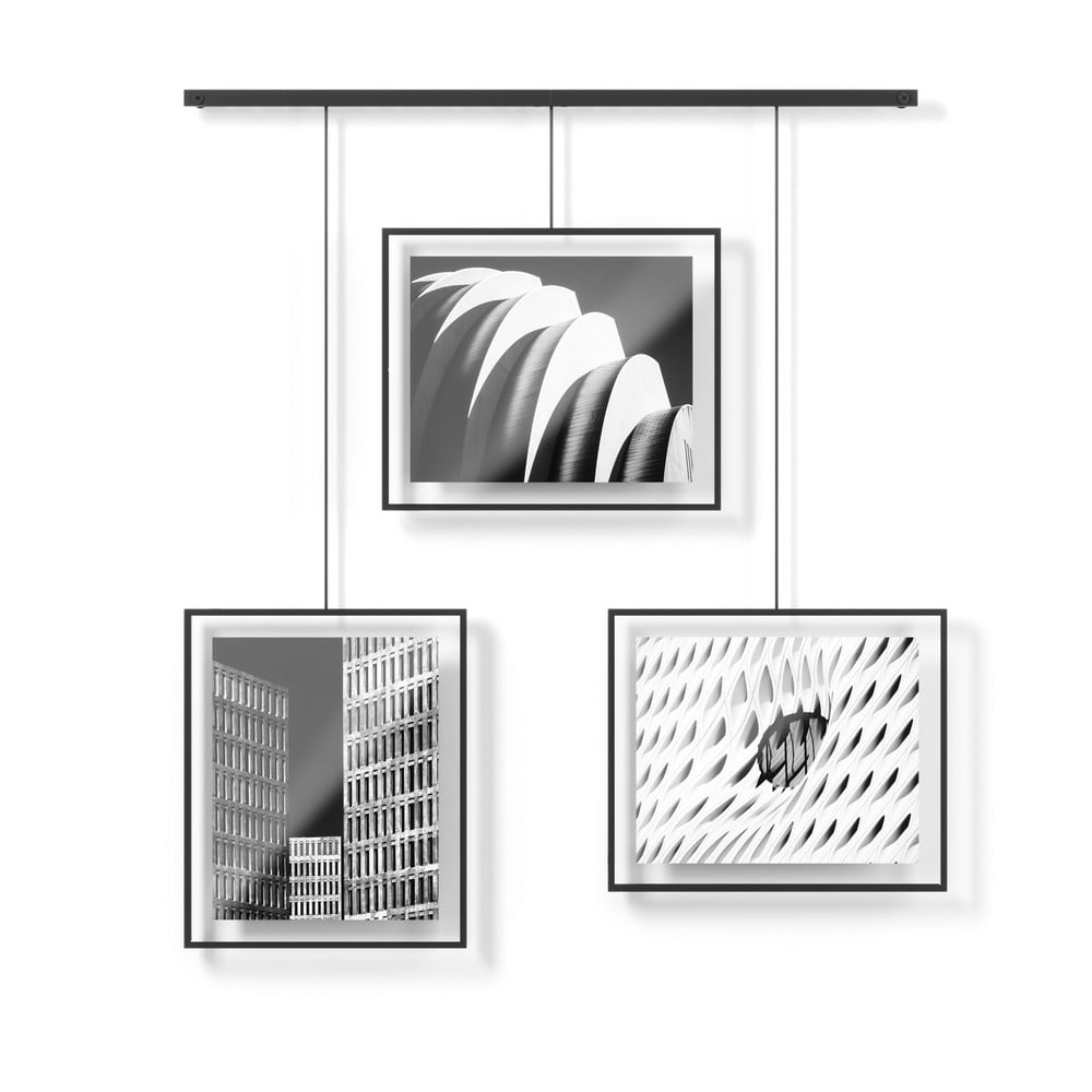 Fekete fém fali képkeret szett 3 db-os 73x82 cm Exhibit – Umbra
