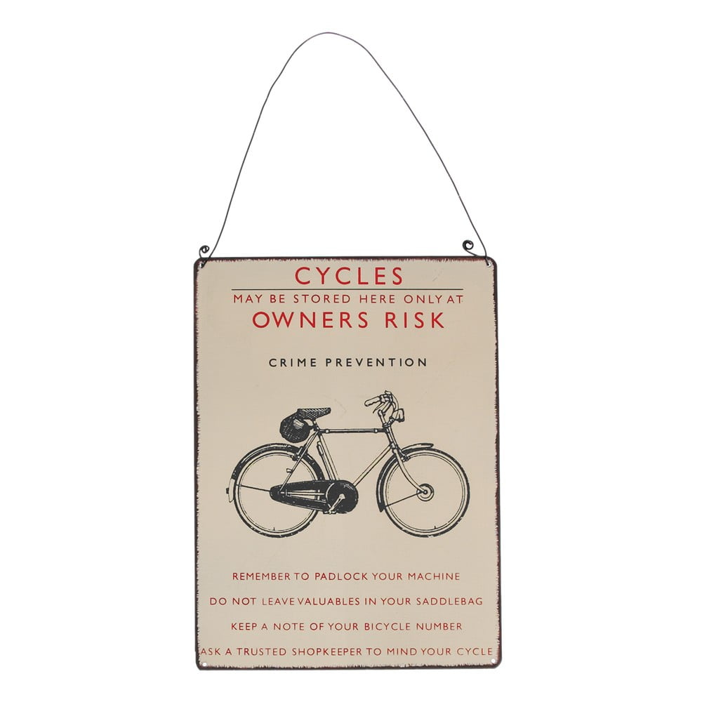 Bicycle retró biciklis falitábla, 17 x 23 cm - Rex London