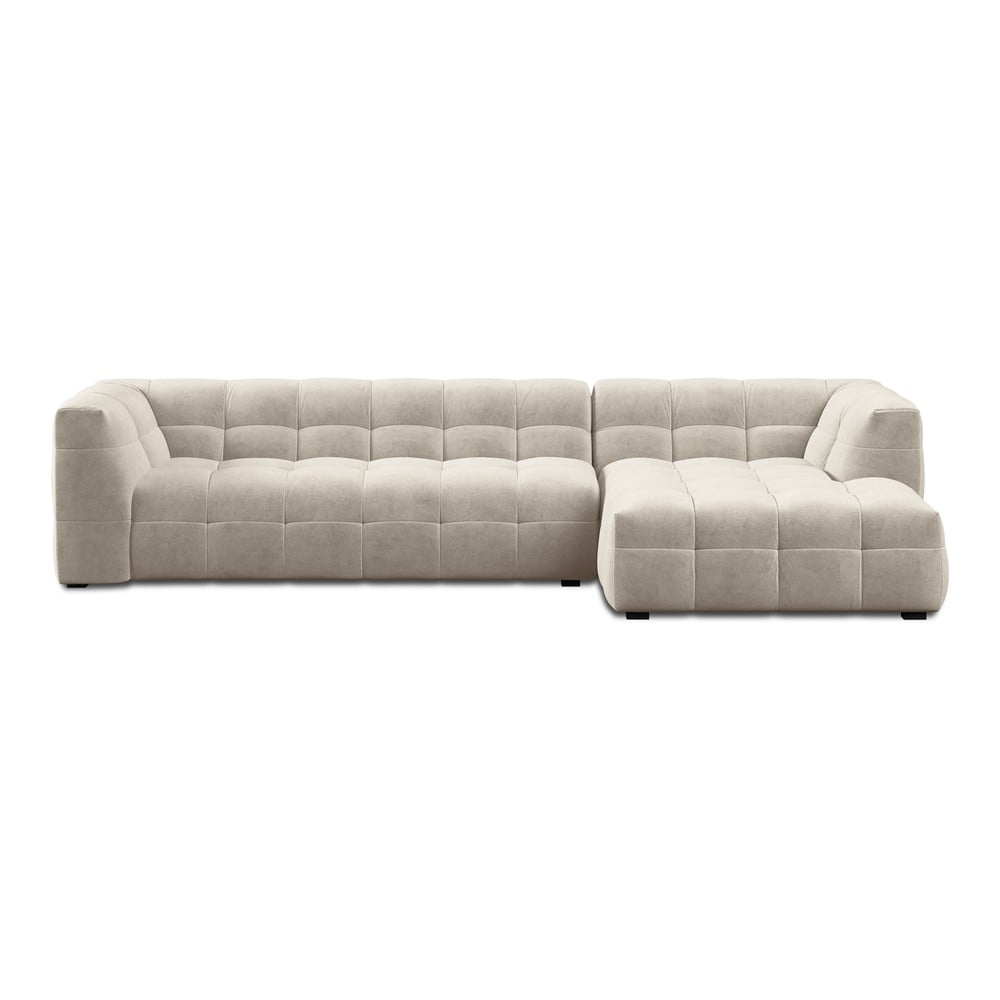 Vesta bézs bársony kanapé, jobb oldali - windsor & co sofas