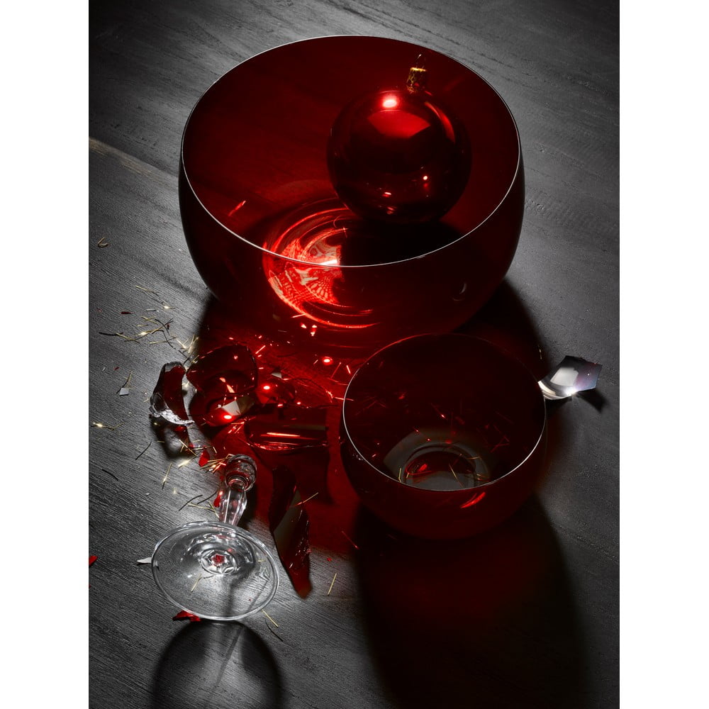 Extravagance 6 db piros üvegtál, ø 21,95 cm - Crystalex