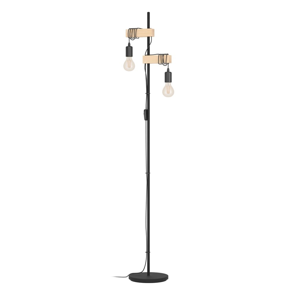 Fekete-natúr színű LED állólámpa (magasság 166,5 cm) TOWNSHEND – EGLO