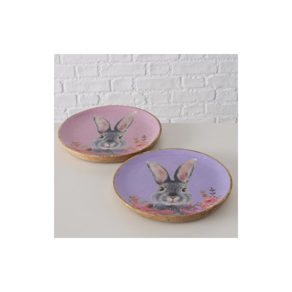 Rózsaszín-lila húsvéti fa desszertes tányér szett 2 db-os ø 22 cm Puschel - Boltze