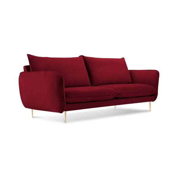 Florence piros kanapé bársonyhuzattal, 160 cm - Cosmopolitan Design