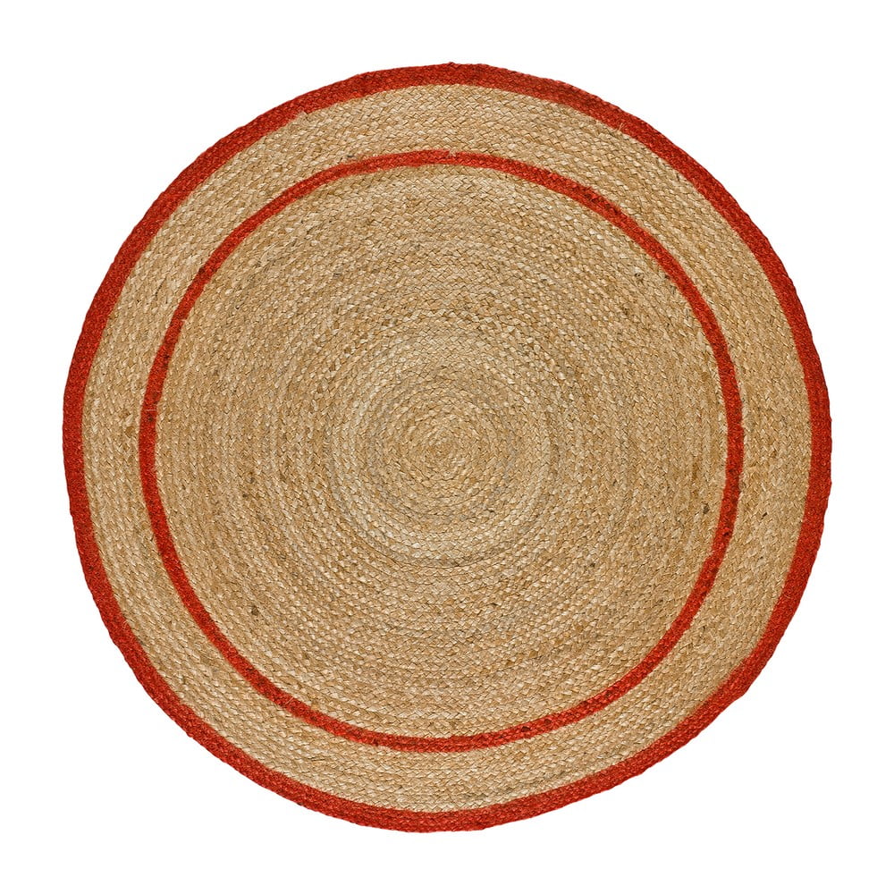 Piros-natúr színű kerek szőnyeg ø 120 cm mahon – universal
