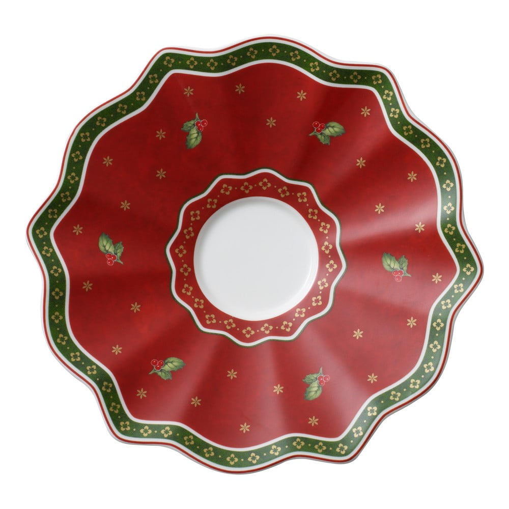 Toy's Delight piros porcelán karácsonyi csészealj - Villeroy & Boch